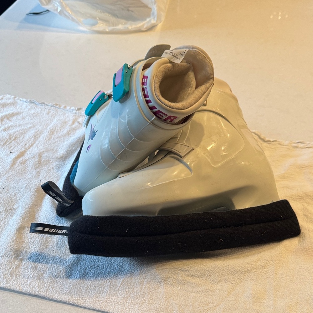 Bauer women’s  White and Teal Ice Skates